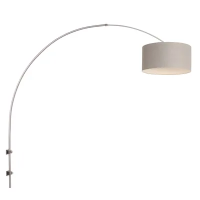 Produktbild von Steinhauer Wandleuchte Sparkled Light 1-flammig Gebürsteter Stahl / grauer Schirm 160x30cm