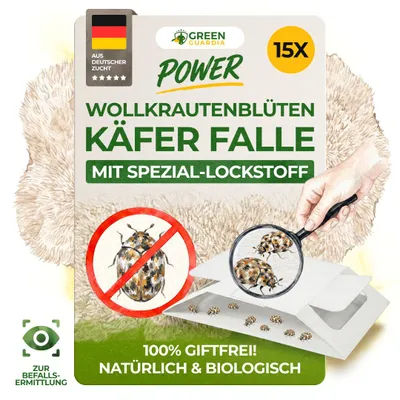 Produktbild von Wollkrautblütenkäfer Falle mit Spezial-Lockstoff – 15x Fallen – Chemiefrei & Sicher Wollkrautblütenkäfer bekämpfen, Alternative zu Pheromonfallen