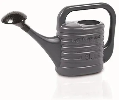 Produktbild von Famanu Gießkanne mit Brausekopf 5 L - Anthrazit Kunststoff Gießkanne für Pflanzen und Blumen