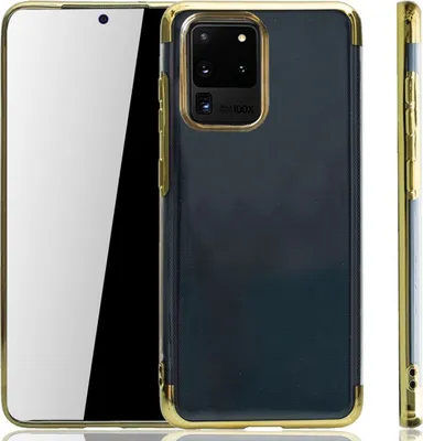 Produktbild von Handyhülle für Samsung Galaxy S20 Ultra Gold - Clear - TPU Silikon Case Backcover Schutzhülle in Transparent   Gold