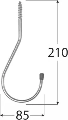 Produktbild von einfache Haken 210x85mm  Einschraubhaken aus Stahl