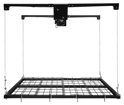 Zdjęcie produktu dla Podnośnik do garażu, regulowany - Solidny podnośnik sufitowy - Udźwig 136 kg - Wysokość podnoszenia 200 cm - Oszczędny w użyciu organizer - Stal węglowa odporna na korozję