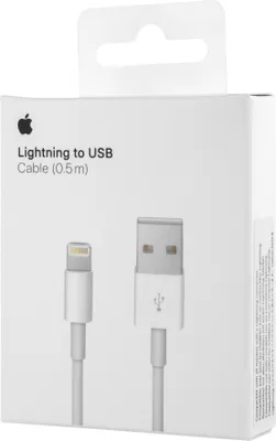 Zdjęcie produktu dla Apple Lightning / USB, 0,5 m, Lightning, USB A, Męska, Męska, Biały