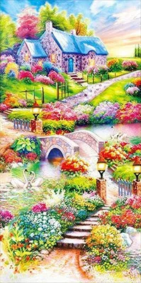 Produktbild von Diamantstickerei Blumenhaus 45x85 cm