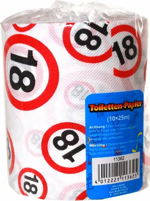 Produktbild von 1 x Toilettenpapier 18. Geburtstag Geschenkartikel DEKO 18 Gagartikel