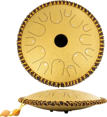 Produktbild von Handpan Drum - Gussstahl - 14 Töne - 30 cm - Gold