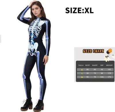 Immagine prodotto di Costume da zombie per Halloween - Tuta/salopette - Unisex adulti - Taglia XL - Poliestere - Carnevale e Halloween - Festival e rave - Camel