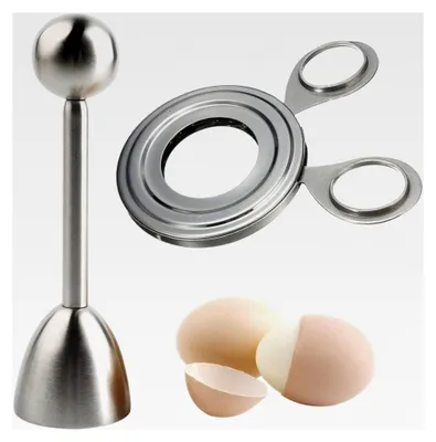 Produktbild von Eieröffner 2 Stück Edelstahl Eierschalenschneider für weich und hart gekochte Eier