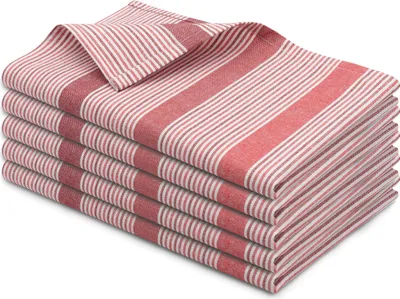 Produktbild von 5er Set Geschirrtücher 100% Baumwolle, 50x70 cm, Rot