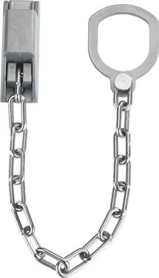 A security chain lock for a door.