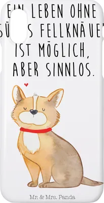 Produktbild von Mr. & Mrs. Panda Iphone 10 Handyhülle Hund Glück - Weiß - Geschenk, Hülle, Spruch, Handy, Corgie, Süß, Herz, Sprüche, X, Cover