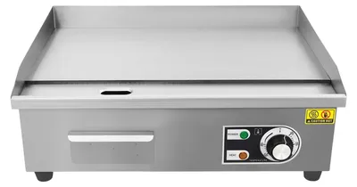 Image de Plaque de cuisson teppanyaki électrique - Grill de table - 3000W - 54×40×22 cm - 220 V - Température : 50–300 °C - Acier inoxydable - Prise européenne