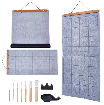 Kalligraphie-Übungsset, 6 Bögen Wasserstoff, Holzhalter, Pinsel