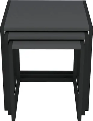 Immagine prodotto di In And OutdoorMatch side table Josefine - Set di 3 - Nero e antracite - MDF e metallo verniciato a polvere - Design elegante - 55 x 60 x 30 cm