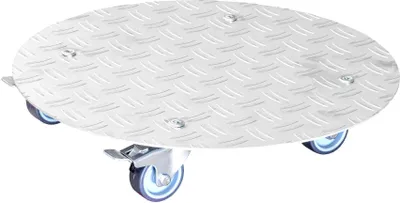 Produktbild von WAGNER Pflanzenroller ALASKA Ø 38 x 7,5 cm, Alu Riffelblech, Softrollen, Bremsen, Tragkraft 100 kg, DE Ware - 20700201