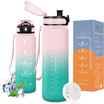 Image de Bouteille d'eau de 1,5 litre, grande, étanche, idéale pour le sport et les loisirs