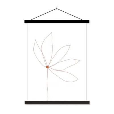 Produktbild von MuchoWow® Textilposter Minimalismus - Blumen - Linienkunst 60x80 cm mit schwarzem Rahmen - Plakathalter