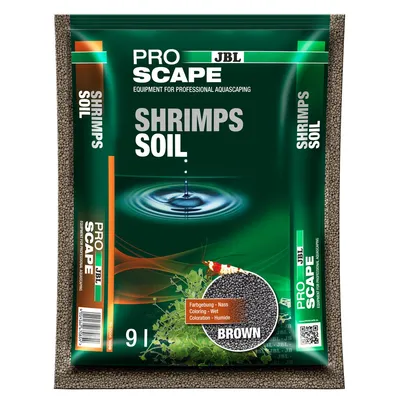 Produktbild von JBL Aquaristik ProScape ShrimpSoil Aquascaping Bodengrund, Braun, 9 Liter, mittlere Körnung, enthärtend, leicht sauer, geringe Karbonhärte, nährstoffarm, nicht wasserneutral, für Garnelen & Weichwassertiere