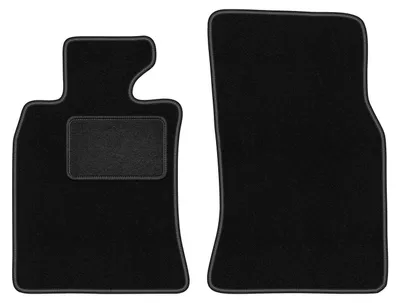 Image de Tapis de sol avant velours sur-mesure pour Mini Cooper R56 (2006-2013, hatchback) noir, jeu 2 pièces, fixations - STANDRAD