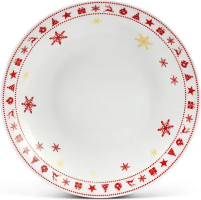 Produktbild von Weihnachtsporzellan, tiefer Teller, 22 cm, Tschechisches Porzellan, Leander