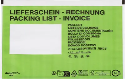 Obrázek produktu pro DOCUFIX 2FVDO340203 Sáček na dokumenty, C5, 500 kusů, zelený