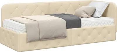 Produktbild von Eckbettgestell Creme 80 x 200 cm Stoff