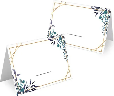 Produktbild von MAVANTO® 100x Blanko Design Tischkarten Hochzeit Geburtstag DIN A7 - Platzkarten zum Beschriften in vielen verschiedenen Designs (Blätter)
