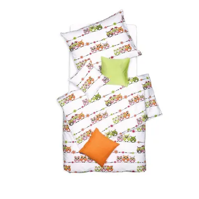 Obrázek produktu pro SCANquilt povlečení KREP sovičky bílopestrá 100% bavlna 90 x 135/45 x 65 cm