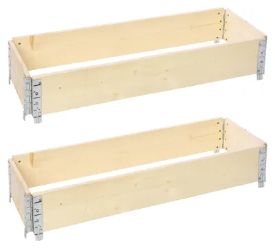 Image de Garronda 2 pièces rehausse en bois pour palette caisse de rangement en bois plateaux caisse en bois Natural 120/40