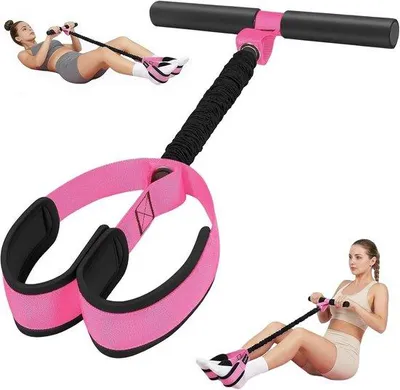 Image de Bande de résistance réglable avec poignée pour le fitness à domicile - Bande élastique pour les exercices abdominaux, l'entraînement des bras et le renforcement musculaire