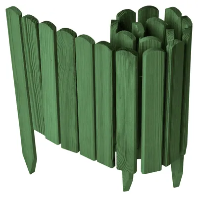 Produktbild von Garronda Beeteinfassung Holz Rollzaun Gartenzaun imprägniert Flexibler Rollborder Rasenkante Länge: 100 cm (Dunkelgrün, Höhe: 30 cm)