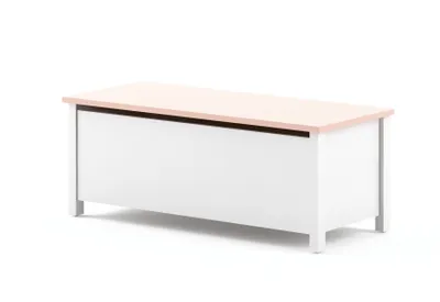 Produktbild von Furniture24 Truhe Mia Mi10 Kiste Spielzeugkiste Kiste Weiß / Rosa Mädchenzimmer Kinderzimmer
