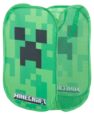 Produktbild von roba Wäschekorb 'Minecraft' - Faltbar mit 2 Henkeln - Design Creeper - Grün \ Schwarz
