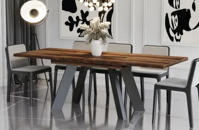 Image de Endo-Moebel Table de salle à manger Como 130cm - 210cm rallonge synchrone table de cuisine extensible (Chêne Monastère)