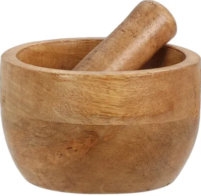 Immagine prodotto di Mortaio con pestello Koopman, legno, 10x6.5 cm, marrone