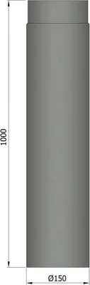 Produktbild von Rauchrohr 150x1000 mm grau
