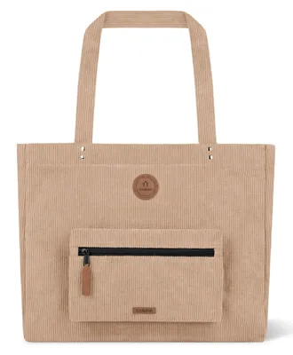 Image de CABAIA sac shopper sac à épaule pour ordinateur portable Recycled Velvet Shopper Bag Luxor beige