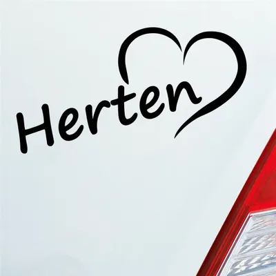 Produktbild von Auto Aufkleber Herten Herz Stadt City Liebe Love Heimat 17x8 cm Schwarz Glanz Sticker Heckscheibenaufkleber