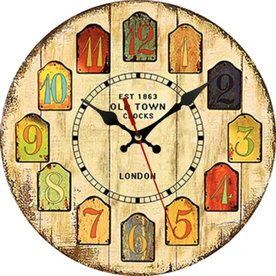 Produktbild von Vintage-Wanduhr, schlichte Holzwanduhr, 12-Zoll-Uhr, Wohnzimmer-Wanduhr