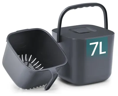Produktbild von SONGMICS Biomülleimer Küche, 7 L Komposteimer mit Deckel, geruchsdicht – Dunkelgrau