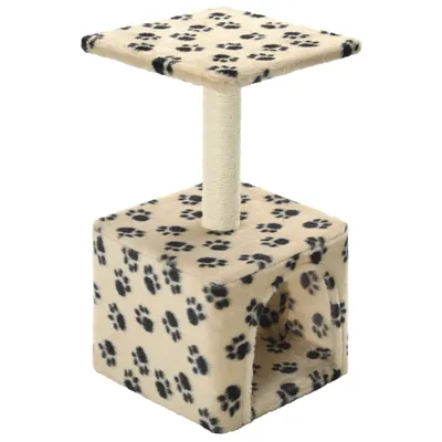 Produktbild von Katzen-Kratzbaum Sisal 55 cm Beige Pfoten-Aufdruck