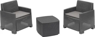 Produktbild von Dmorah Gartenmöbel-Set Laigueglia Schwarz, 2-Sitzer, Tisch