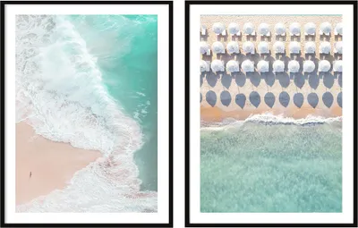 Obrázok produktu pre BILDPOSTER V RÁME 53x73cm diptych s 2 obrazmi pláž more P2086