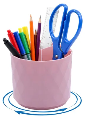 Produktbild von Drehbarer Stiftehalter/Schreibtischorganizer mit 5 Fächern, Stiftehalter für Büro, Schule und Zuhause (rosa)