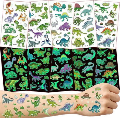 Produktbild von 10 Blätter 100+ Stück Leucht Tattoo Kinder, Kinder, Glitzer Tattoo Set für Kinder jungen Geburtstag Party Mitgebsel
