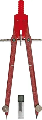 Produktbild von Geo Zirkel aus Metall mit Minendose rot