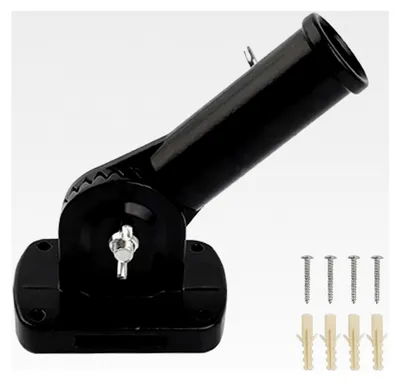 Produktbild von Verstellbarer Fahnenhalter, 26,8 mm Durchmesser, Aluminiumlegierung Wandhalterung für Fahnenmast, geeignet für Balkon, Garten, Gewerbe (Schwarz)