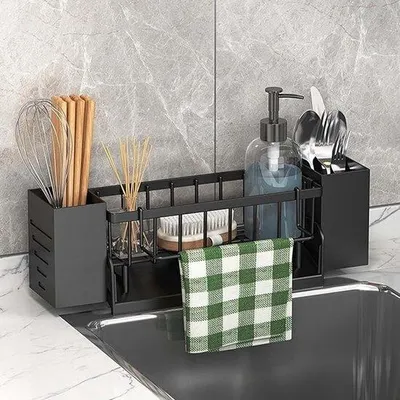 Produktbild von Praktische Spülmaschinenorganizer mit Besteckhalter und Schwammfach