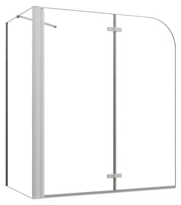 Produktbild von Duschspa 90x140cm 2-teilig Faltwand Weiß Badewannenaufsatz 6mm ESG Duschabtrennung Duschwand mit 75cm Seitewand
