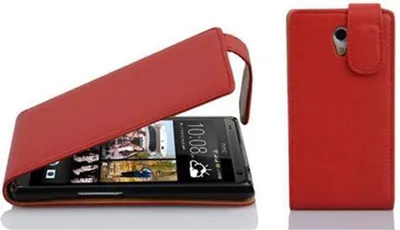 Produktbild von Cadorabo Schutzhülle für HTC Desire 700 Hülle in Rot Flip Etui Handyhülle Case Cover Kunstleder